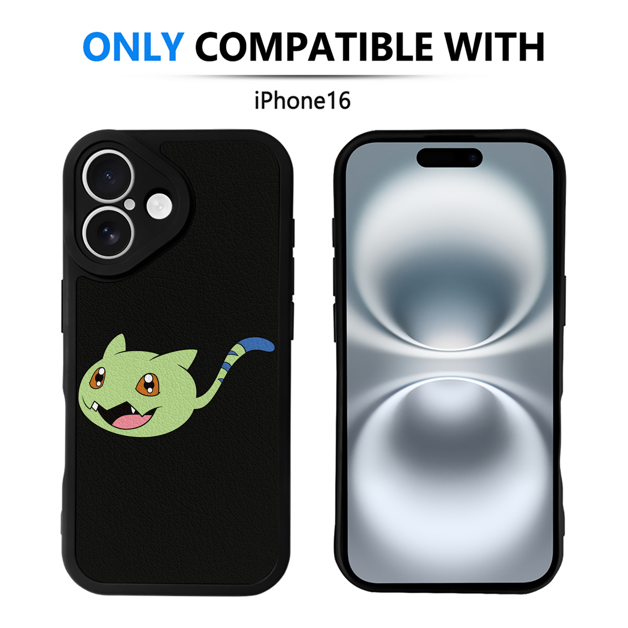 （画像用） Digimon デジタルモンスター/デジモン 【iPhone 16シリーズ対応】シリコンスマホケース（レザー調） 材質：シリコン